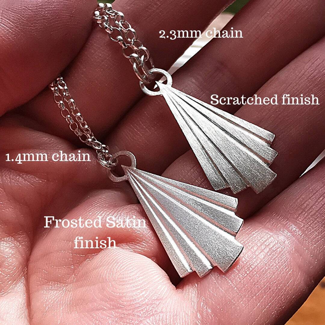 30" deco necklace in sterling silver