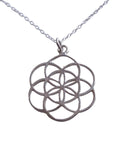 Tamar and Talya Sterling Silver 18" Sacred Geometry Flower of Life Pendant Necklace, Spiritual Design, Handcrafted Jewellery Default Title