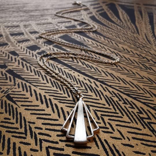 Art Deco Pendant Necklace | Sterling Silver 22" Chain | Gift Wrapped | Tamar & Talya
