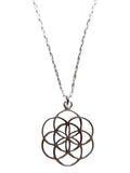 Tamar & Talya Sterling Silver Sacred Geometry Flower of Life Pendant Necklace, Spiritual Design, Handcrafted Jewellery Default Title