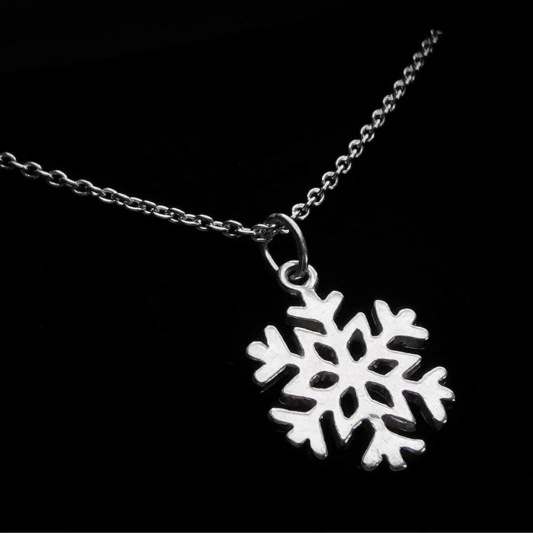 Snowflake Necklace in Sterling Silver Snow Flake Girls Teenager pendant
