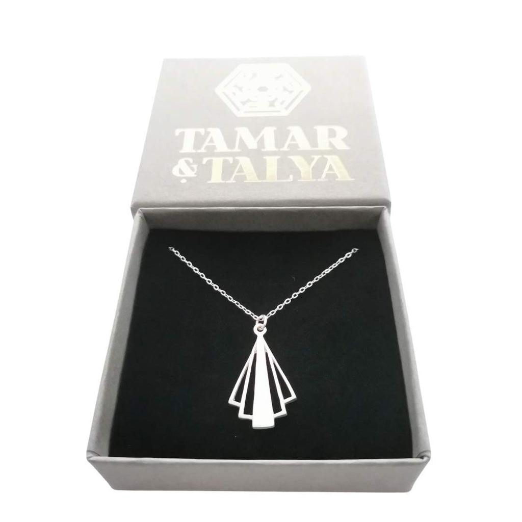 Art Deco Pendant Necklace | Sterling Silver 18" Chain | Classic Finish | Tamar & Talya Default Title