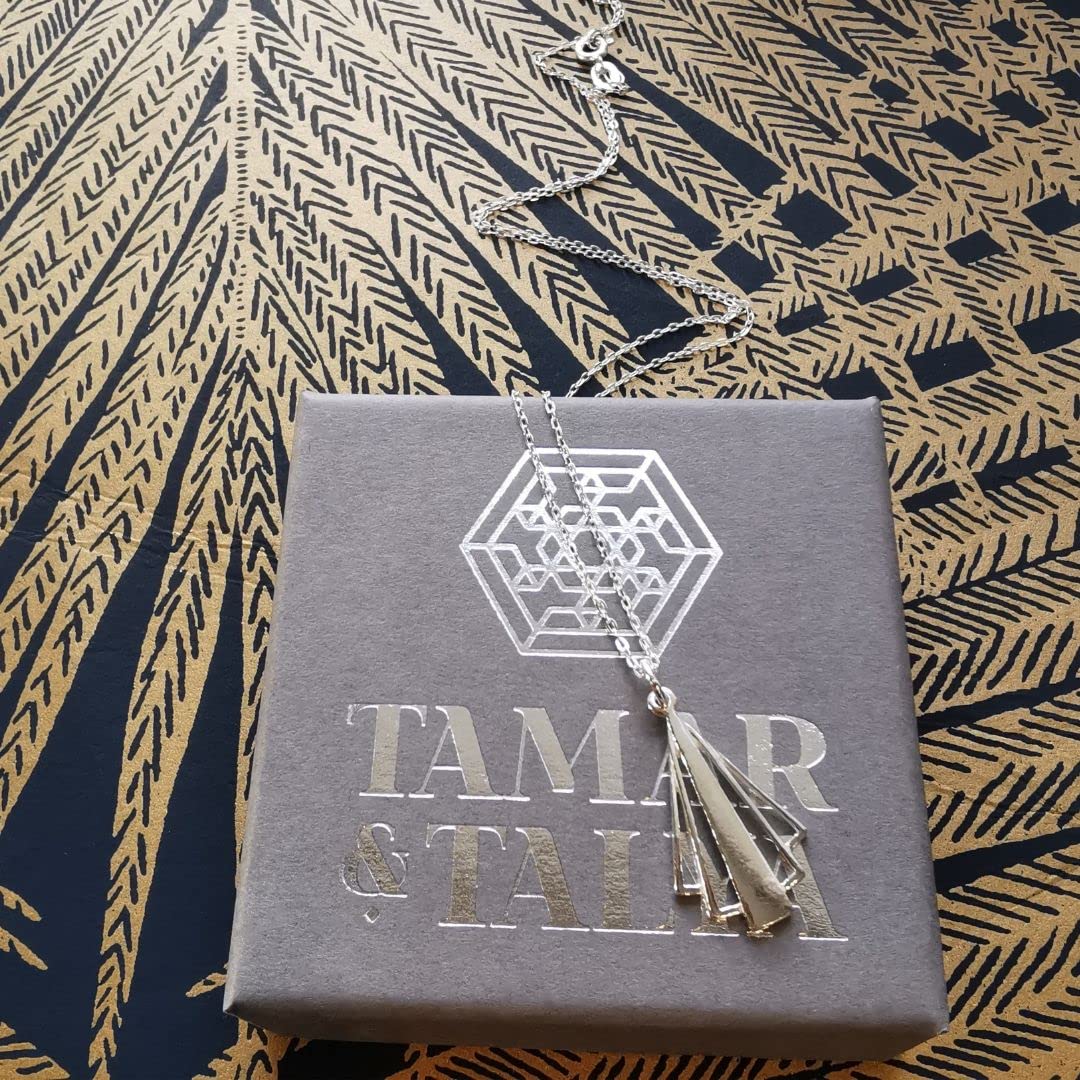 Art Deco Pendant Necklace | Vintage Elegance Sterling Silver | 18" Chain | Tamar & Talya