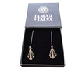Art Deco Long Drop Earrings | Handcrafted Sterling Silver | Gift for Her | Tamar & Talya Default Title
