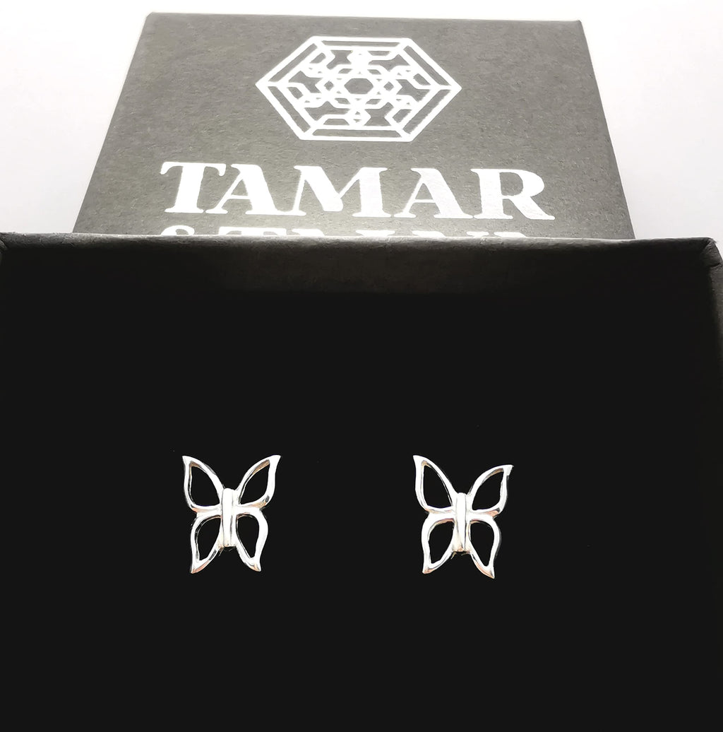 Butterfly Stud Earrings | Handcrafted 925 Sterling Silver | Gift for Her | Tamar & Talya