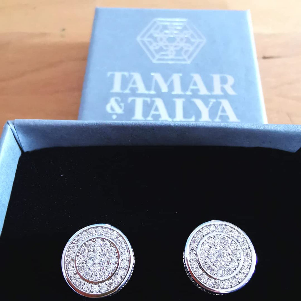 Bridal cubic zirconia silver stud earrings for women girls wedding jewellery