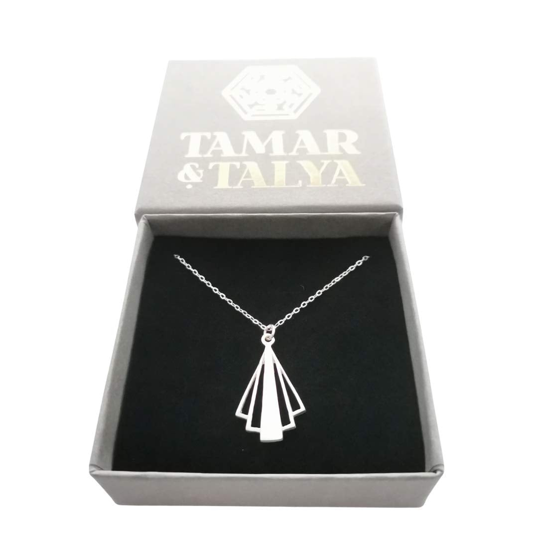 Art Deco Sterling Silver Pendant Necklace | Handcrafted Heirloom Jewellery | 20" Chain | Tamar & Talya Default Title