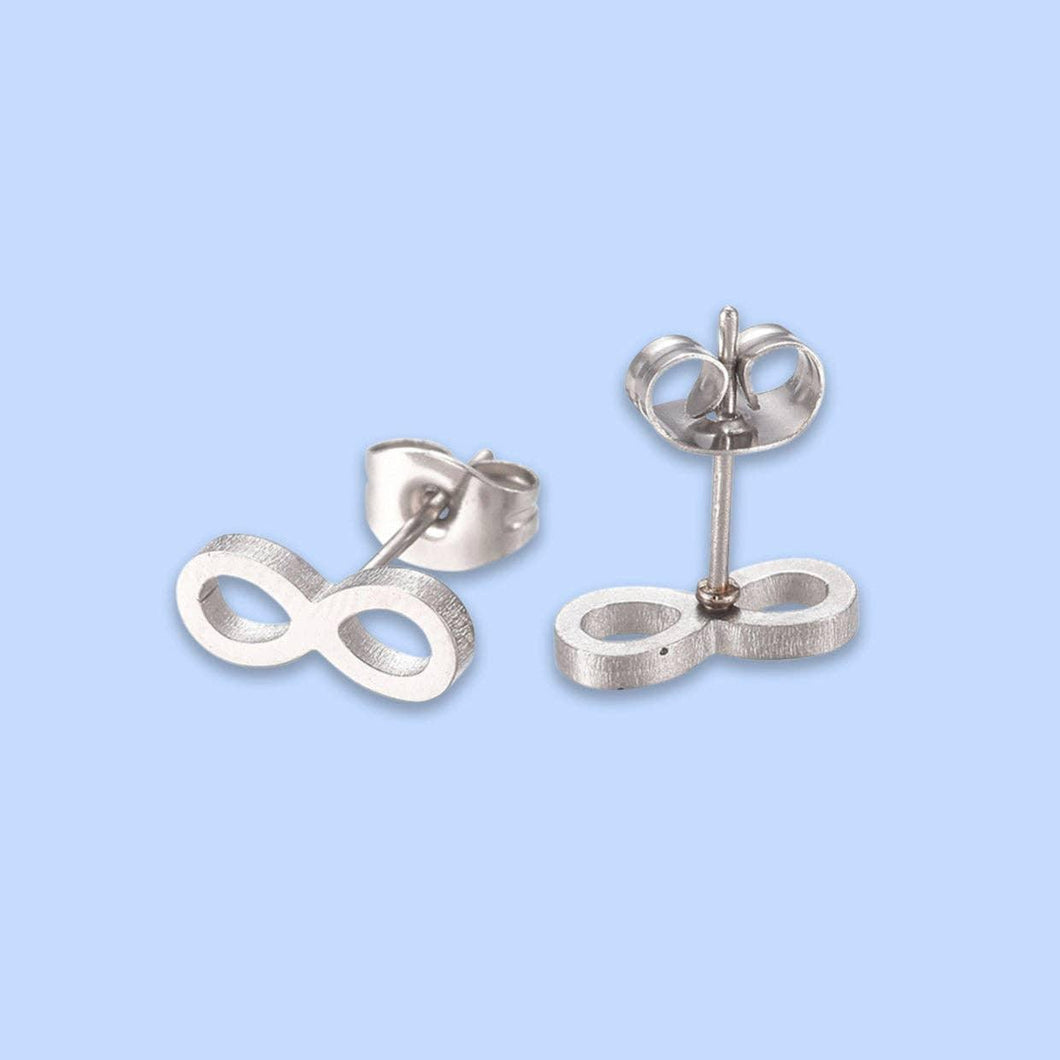 Silver Infinity Stud Earrings by Wish Strings | Build a Gift Box | Tamar & Talya.