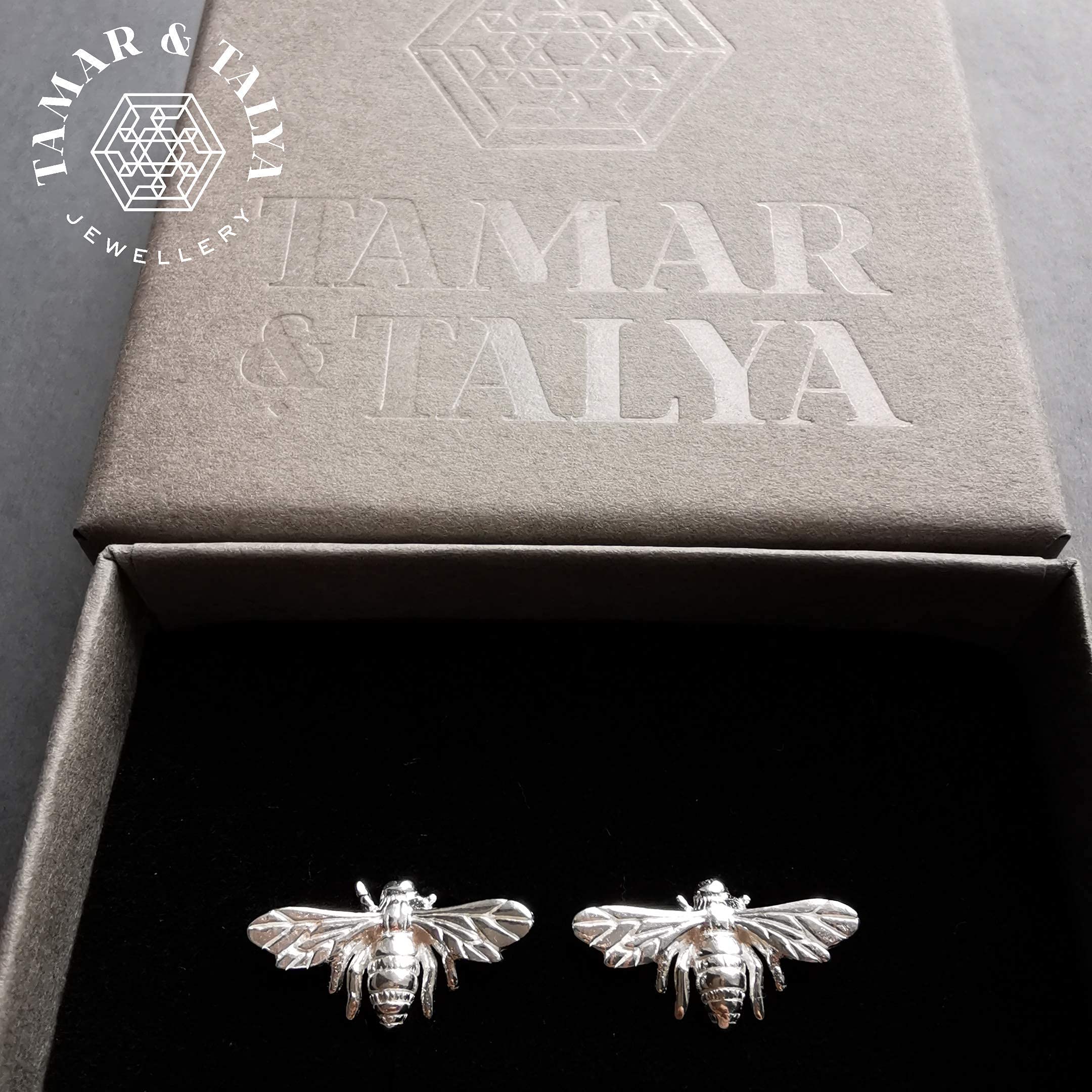 Sterling Silver Bee Stud Earrings | Handcrafted Nature Jewellery | Gift for Her | Tamar & Talya