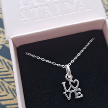 Load image into Gallery viewer, Sterling Silver Love Necklace for Children | Delicate Girl&#39;s Keepsake Jewelry | Kids First Necklace Gift - Tamar and Talya
