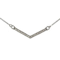 Sterling Silver CZ Geometric Chevron Necklace | Boho Style Default Title