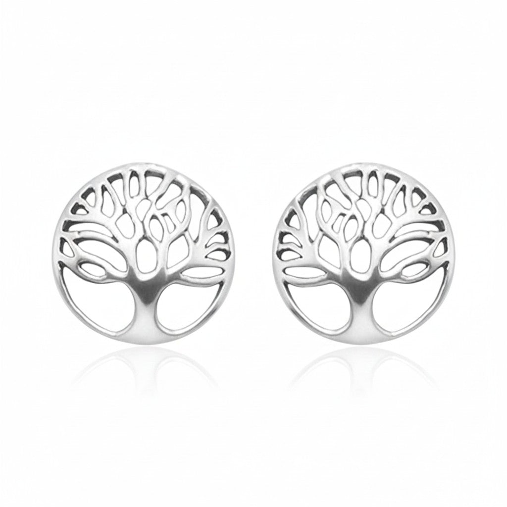 Tree of Life Stud Earrings | Handcrafted 925 Sterling Silver | Gift for Her | Tamar & Talya
