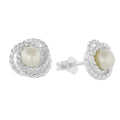 Freshwater Pearl Stud Earrings | Rope Detail 925 Sterling Silver | Tamar & Talya Default Title