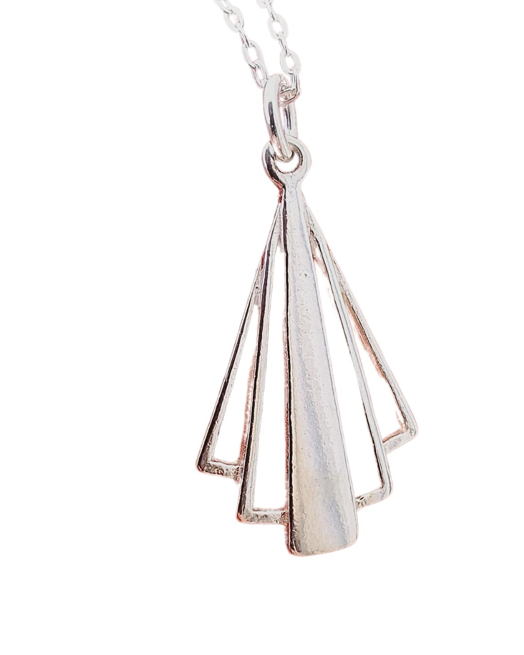 Art Deco Sterling Silver Pendant Necklace | Shiny Finish | 18" Chain | Handcrafted Jewellery | Tamar & Talya Default Title