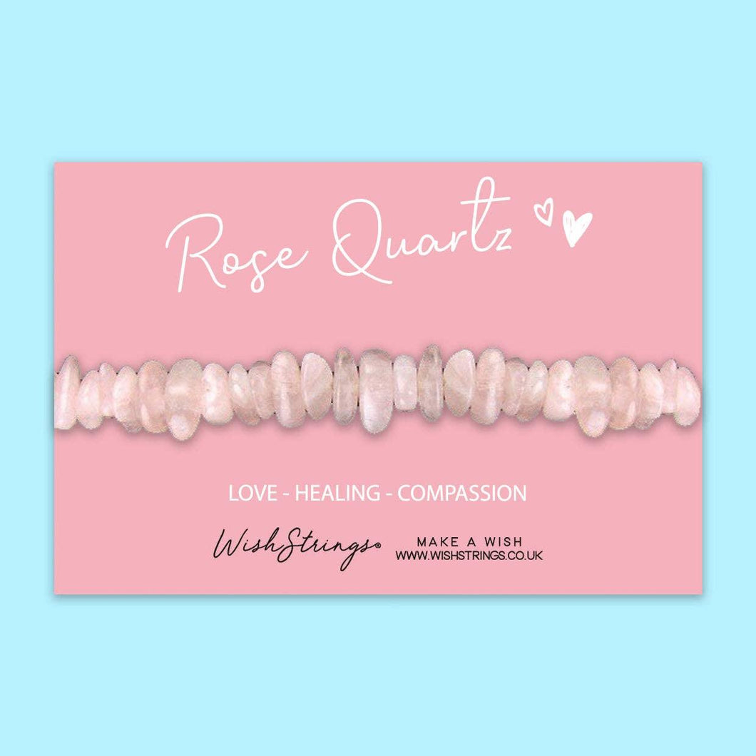 ROSE QUARTZ - Gemstone Chip Bracelet - Tamar and Talya