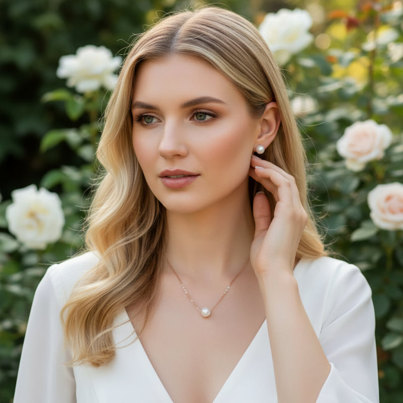 Pearl Jewellery Set | Bridal Necklace and Earrings | Tamar and Talya