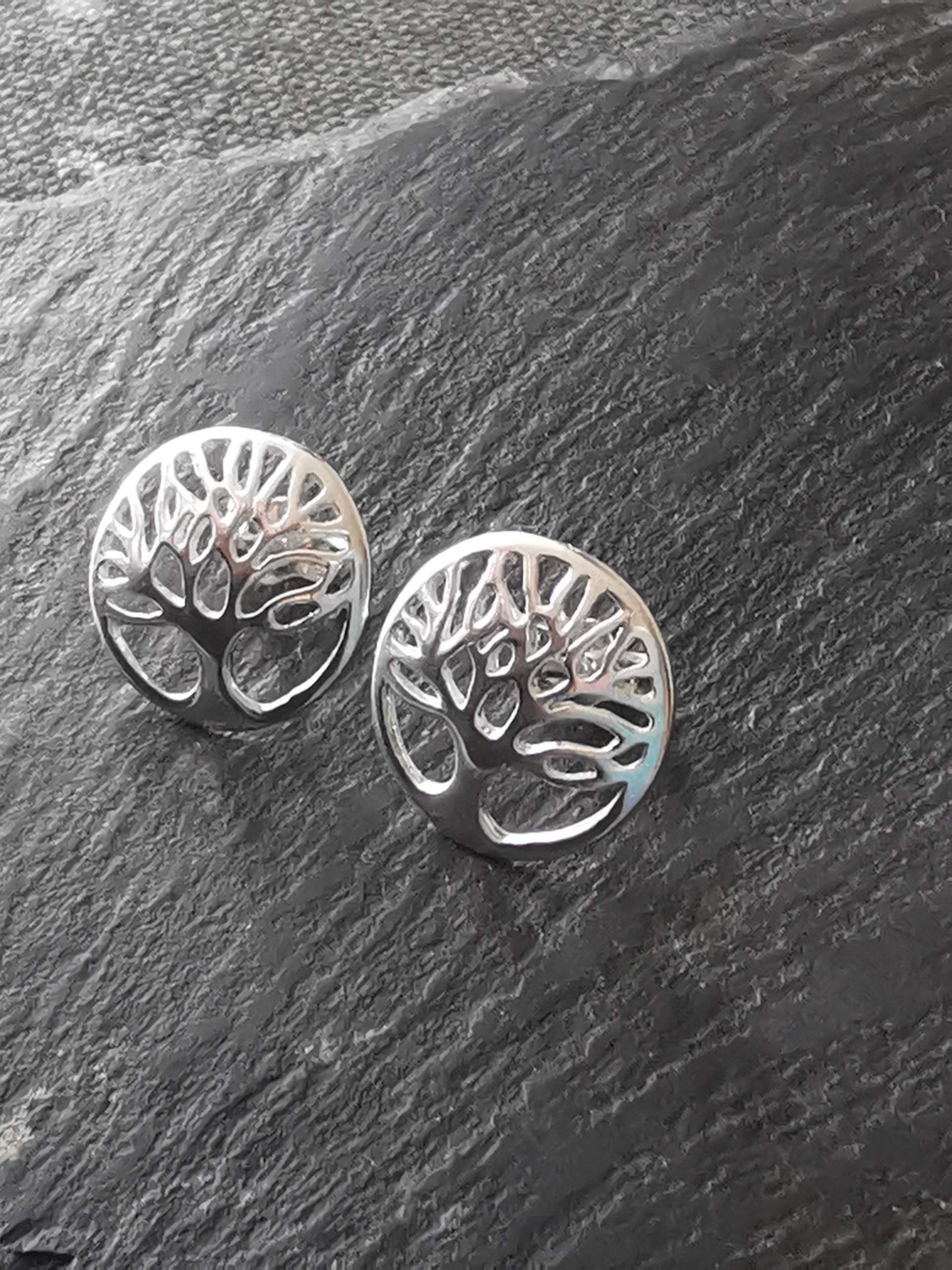Tree of Life Stud Earrings | Handcrafted 925 Sterling Silver | Gift for Her | Tamar & Talya