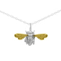 Sterling Silver & Gold Bee Pendant Necklace | Handcrafted Nature Jewellery | 18" Chain | Tamar & Talya Default Title