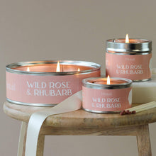 Load image into Gallery viewer, Wild Rose and Rhubarb Paint Pot Candle | Candles in Tins.
