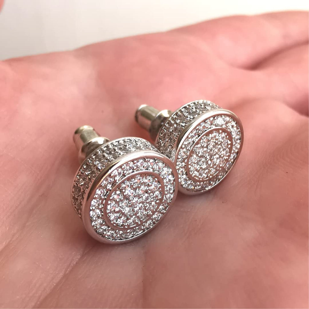 Bridal cubic zirconia silver stud earrings for women girls wedding jewellery
