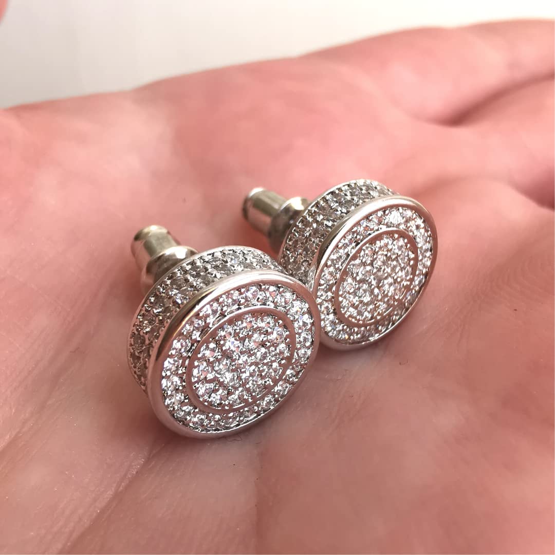 Bridal cubic zirconia silver stud earrings for women girls wedding jewellery