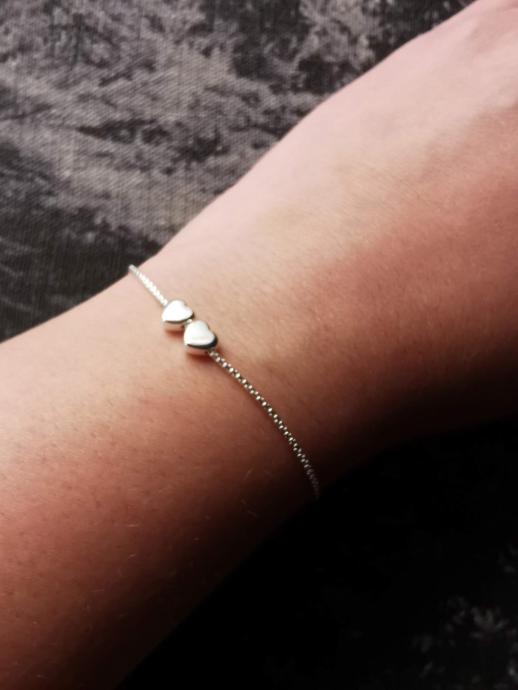 Heart Charm Bracelet - A Dainty and Adjustable Double Heart Charms Bracelet Designed for Both Children and Adults, a Timeless Symbol of Love and Elegance