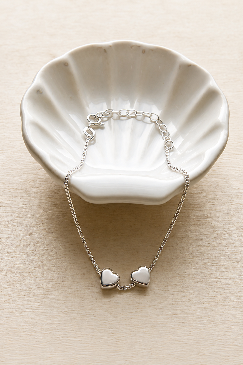 Heart Charm Bracelet - A Dainty and Adjustable Double Heart Charms Bracelet Designed for Both Children and Adults, a Timeless Symbol of Love and Elegance