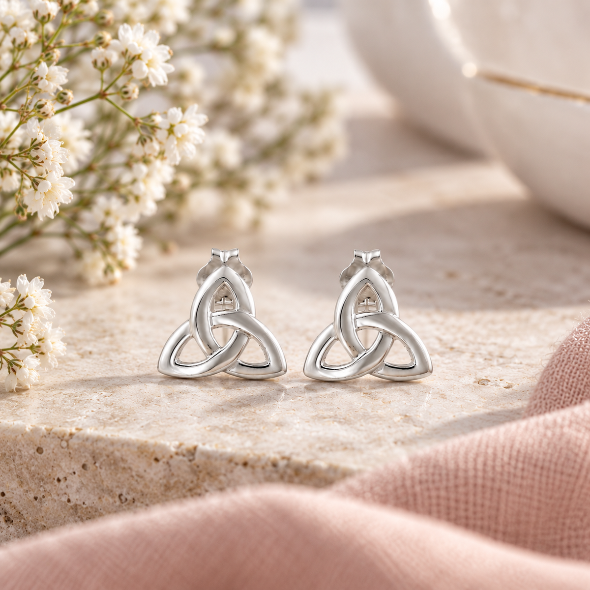 Sterling Silver Celtic Knot Stud Earrings | Handcrafted Heritage Jewellery | Gift for Her | Tamar & Talya