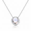 Collier cercle en oxyde de zirconium - Pendentif en argent sterling et oxyde de zirconium - Bijou élégant fabriqué au Royaume-Uni