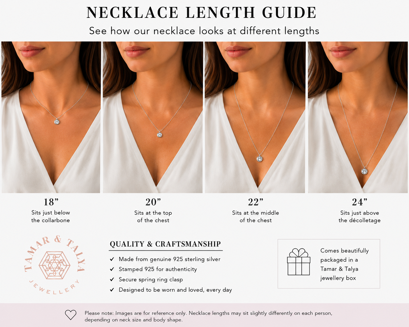 CZ Circle Necklace - Sterling Silver Cubic Zirconia Pendant - Elegant UK-Made Jewellery Gift