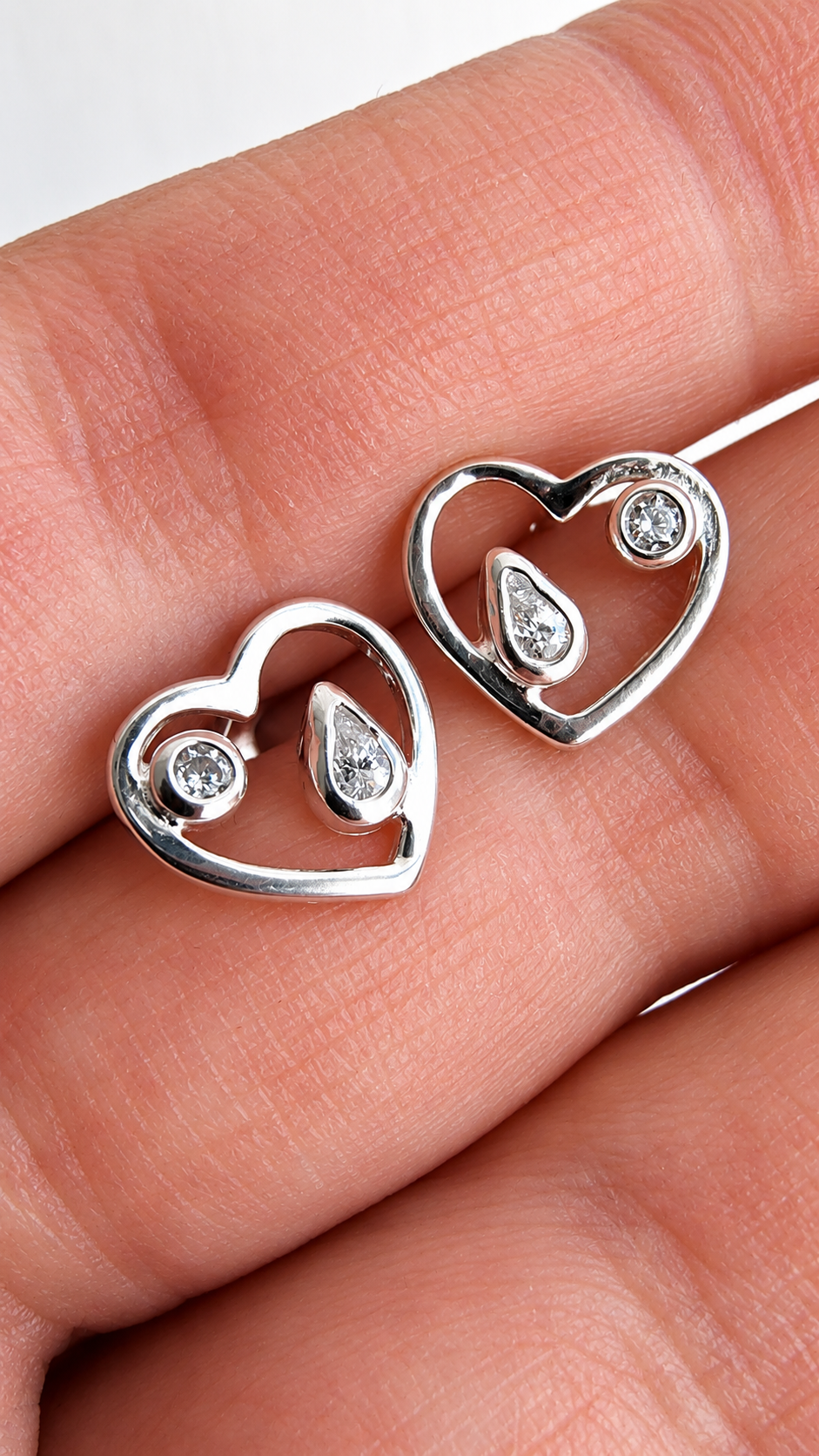 Sterling Silver Heart Stud Earrings - Elevate Your Everyday Style