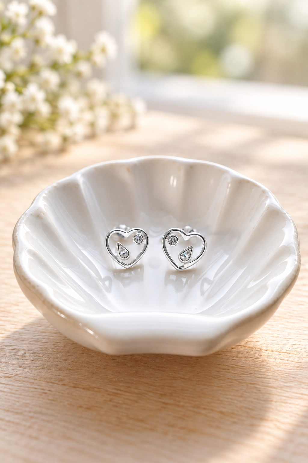 Sterling Silver Heart Stud Earrings - Elevate Your Everyday Style