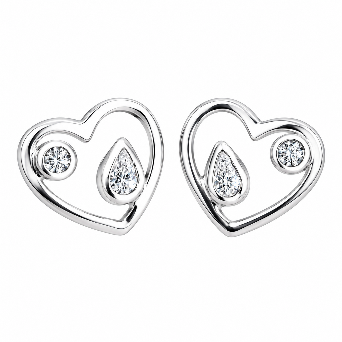 Sterling Silver Heart Stud Earrings - Elevate Your Everyday Style
