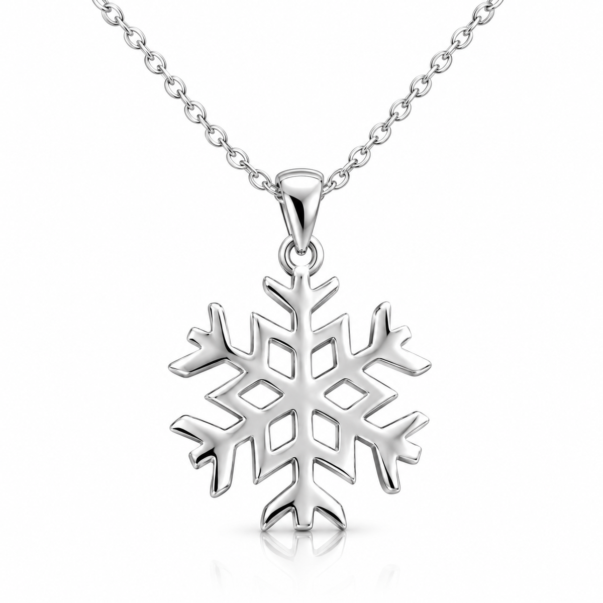 Sterling Silver Snowflake Necklace - A Thoughtful Christmas and Winter Nordic Gift for Her, Delicate Snowflake Pendant to Celebrate the Season with Timeless Charm and Festive Elegance