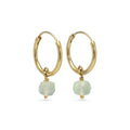 Gold Hoop Earrings | Prehnite Hoops | Gemstone Huggie Hoops | Tamar and Talya