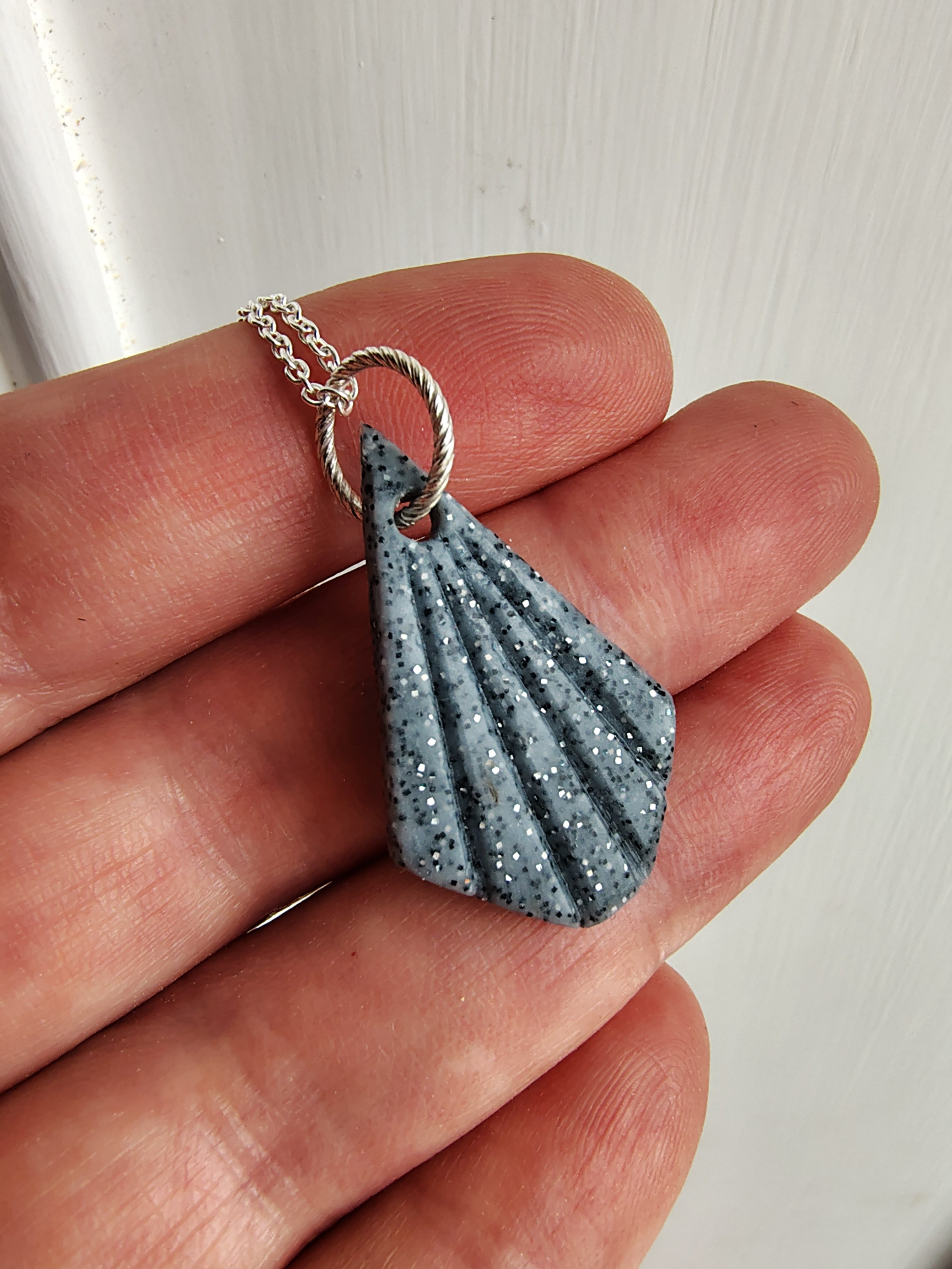 Deco Necklace Pendant | Sterling Silver and Polymer Clay | Lisa Katz Jewellery