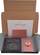 Load image into Gallery viewer, Mum gift box - ready to go special mum gift set - slate coaster and pocket hug
