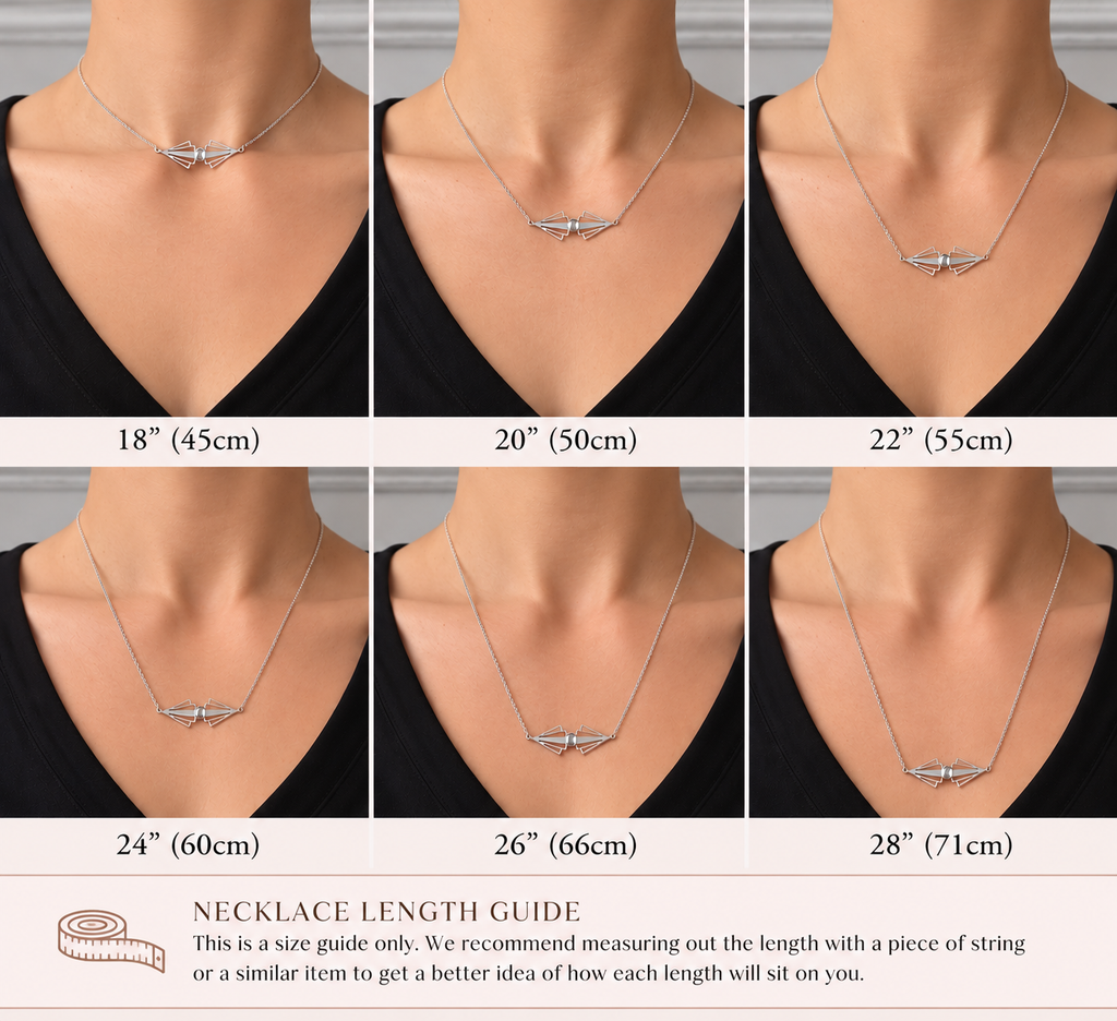 Sterling Silver Necklace. Art Deco Style. Handcrafted Statement Pendant for Speical Occasions