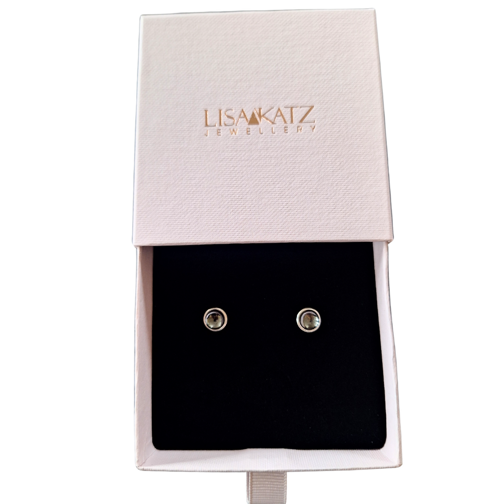 Black Starry Night Stud Earrings | 12mm | Sterling Silver