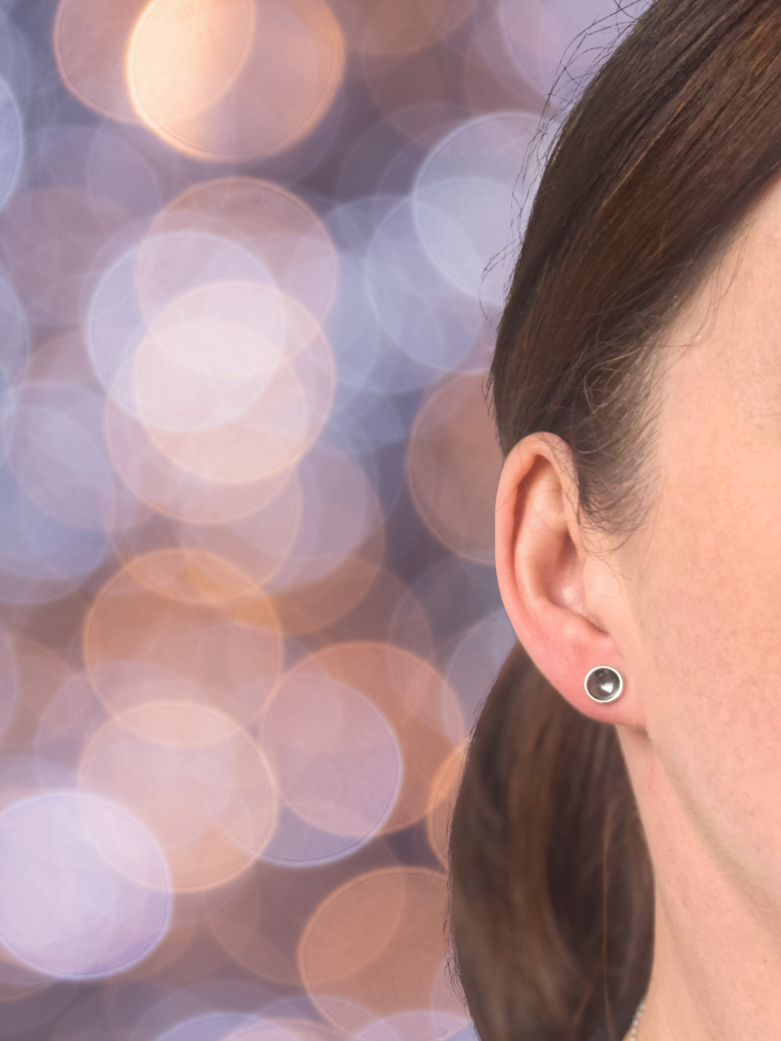 Black Starry Night Stud Earrings | 12mm | Sterling Silver