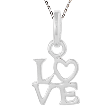 Load image into Gallery viewer, Sterling Silver Love Necklace for Children | Delicate Girl&#39;s Keepsake Jewelry | Kids First Necklace Gift - Tamar and Talya
