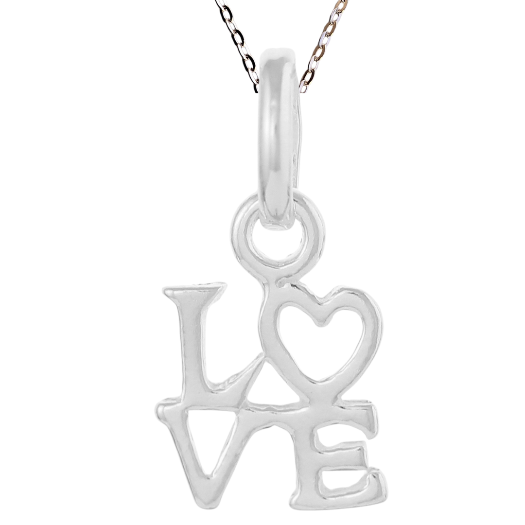 Sterling Silver Love Necklace for Children | Delicate Girl's Keepsake Jewelry | Kids First Necklace Gift