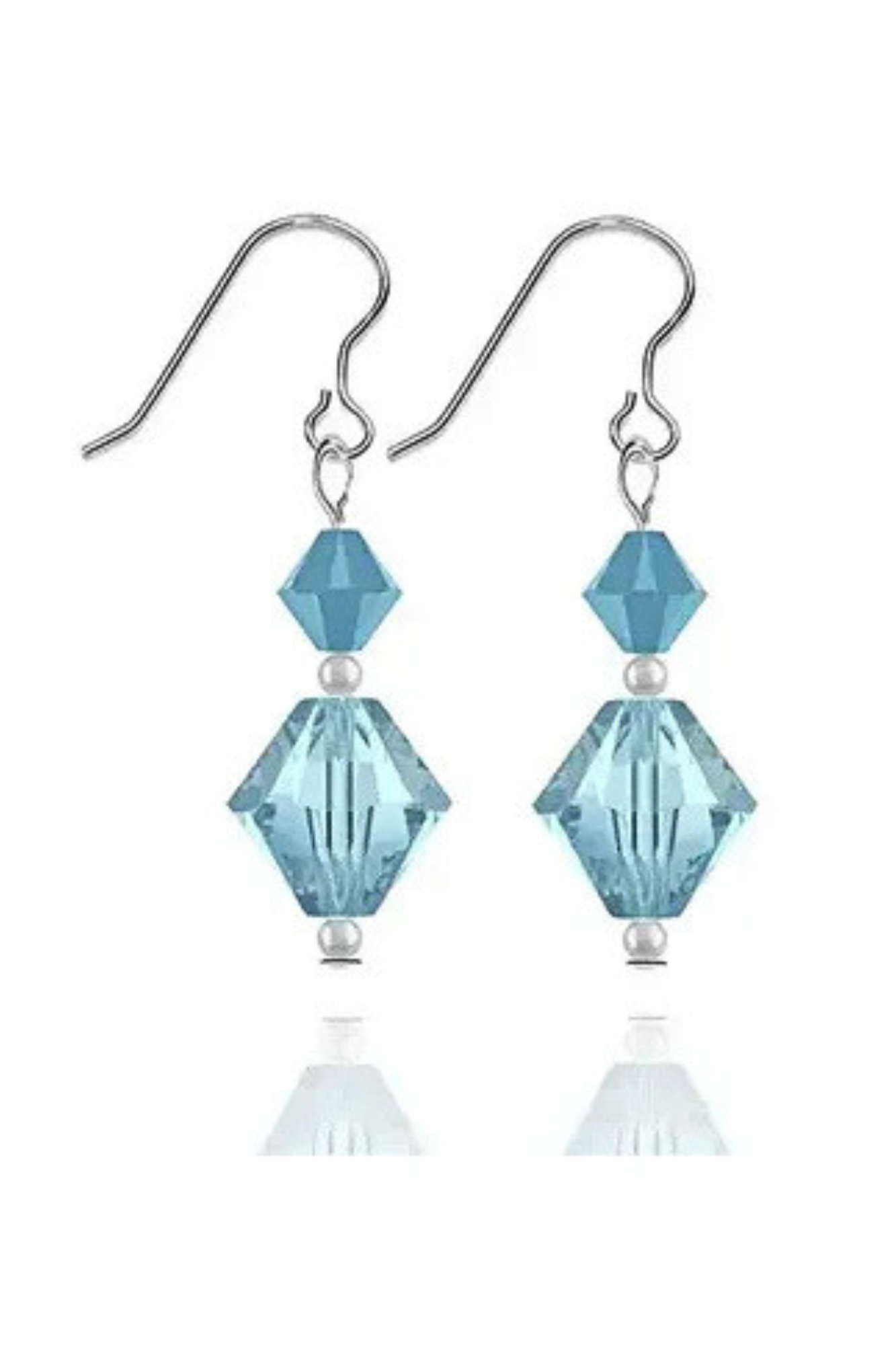 Birthstone Swarovski CZ Earrings | Handmade Bicone Crystal | Bridal Drop Jewellery