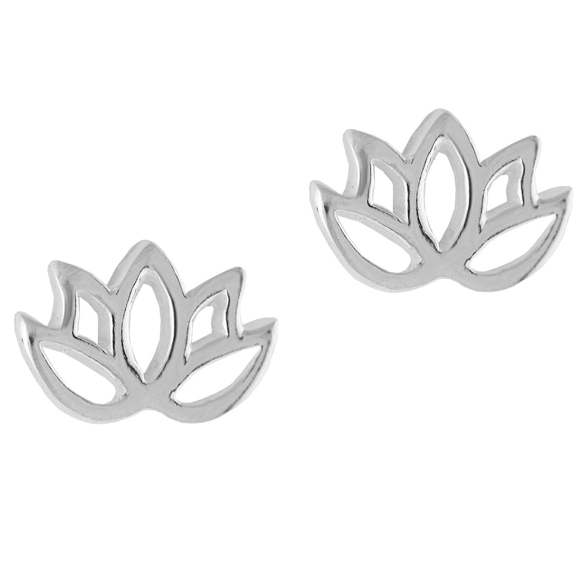 Lotus Flower Stud Earrings | Handcrafted 925 Sterling Silver | Gift for Her | Tamar & Talya Default Title