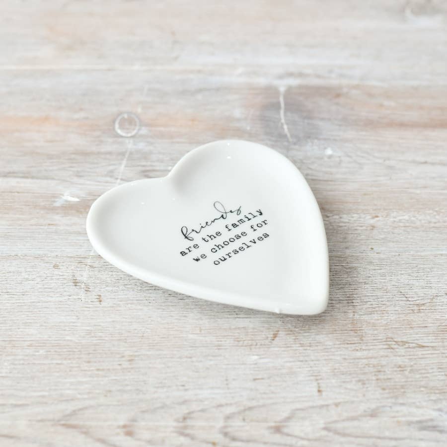 Friends are the Family we Choose Heart Trinket Dish, 10cm