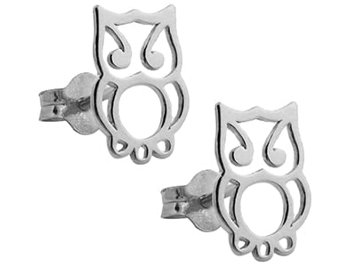 Owl Stud Earrings | Sterling Silver, Gold & Rose Gold | Handcrafted Nature Jewellery | Tamar & Talya Sterling Silver