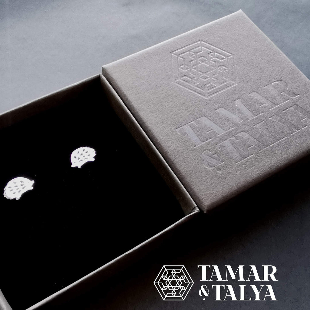 Sterling Silver Hedgehog Stud Earrings | Handcrafted Animal Jewellery | Cute Gift for Her | Tamar & Talya
