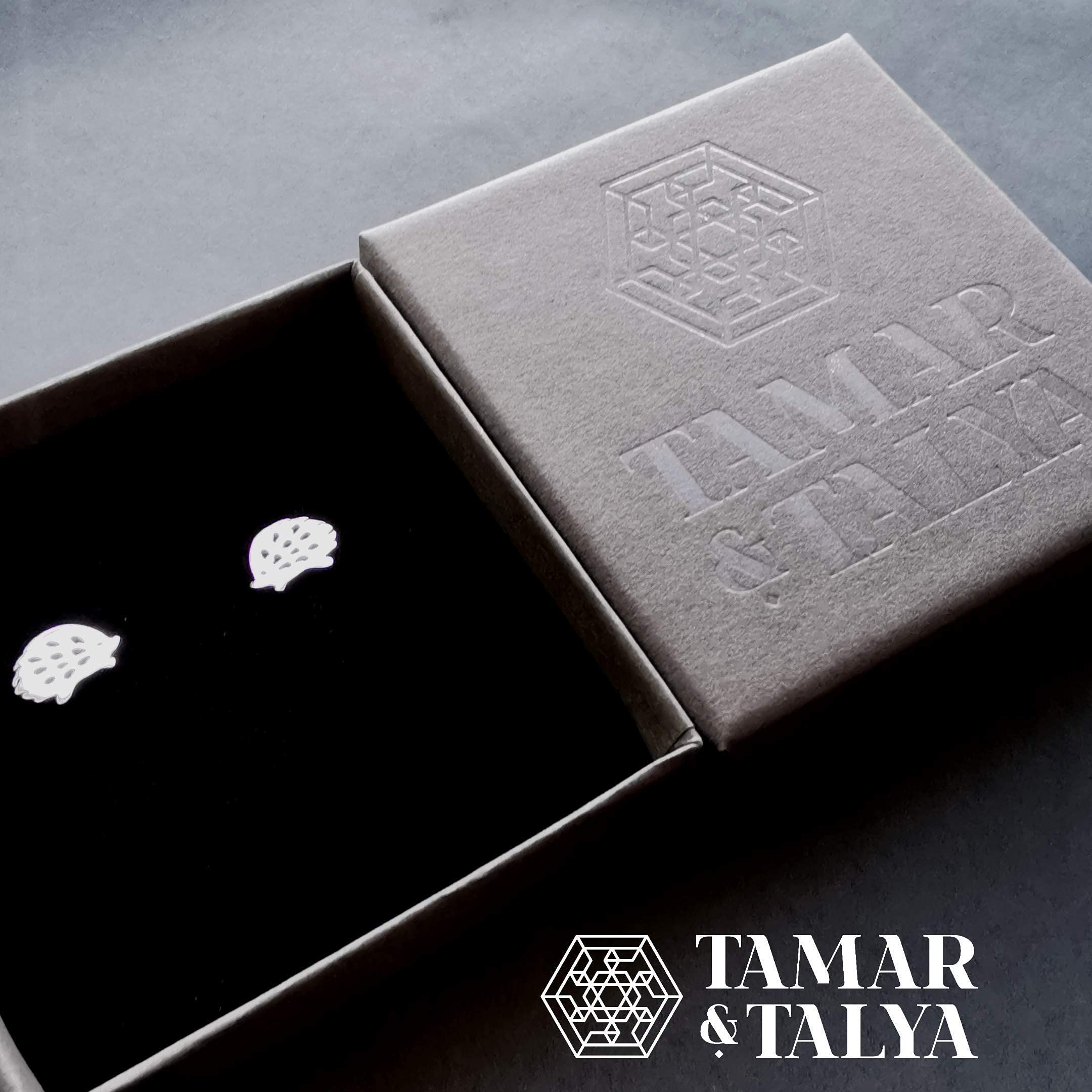Sterling Silver Hedgehog Stud Earrings | Handcrafted Animal Jewellery | Cute Gift for Her | Tamar & Talya