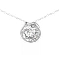 CZ Circle Necklace - Sterling Silver Cubic Zirconia Pendant - Elegant UK-Made Jewellery Gift Default Title
