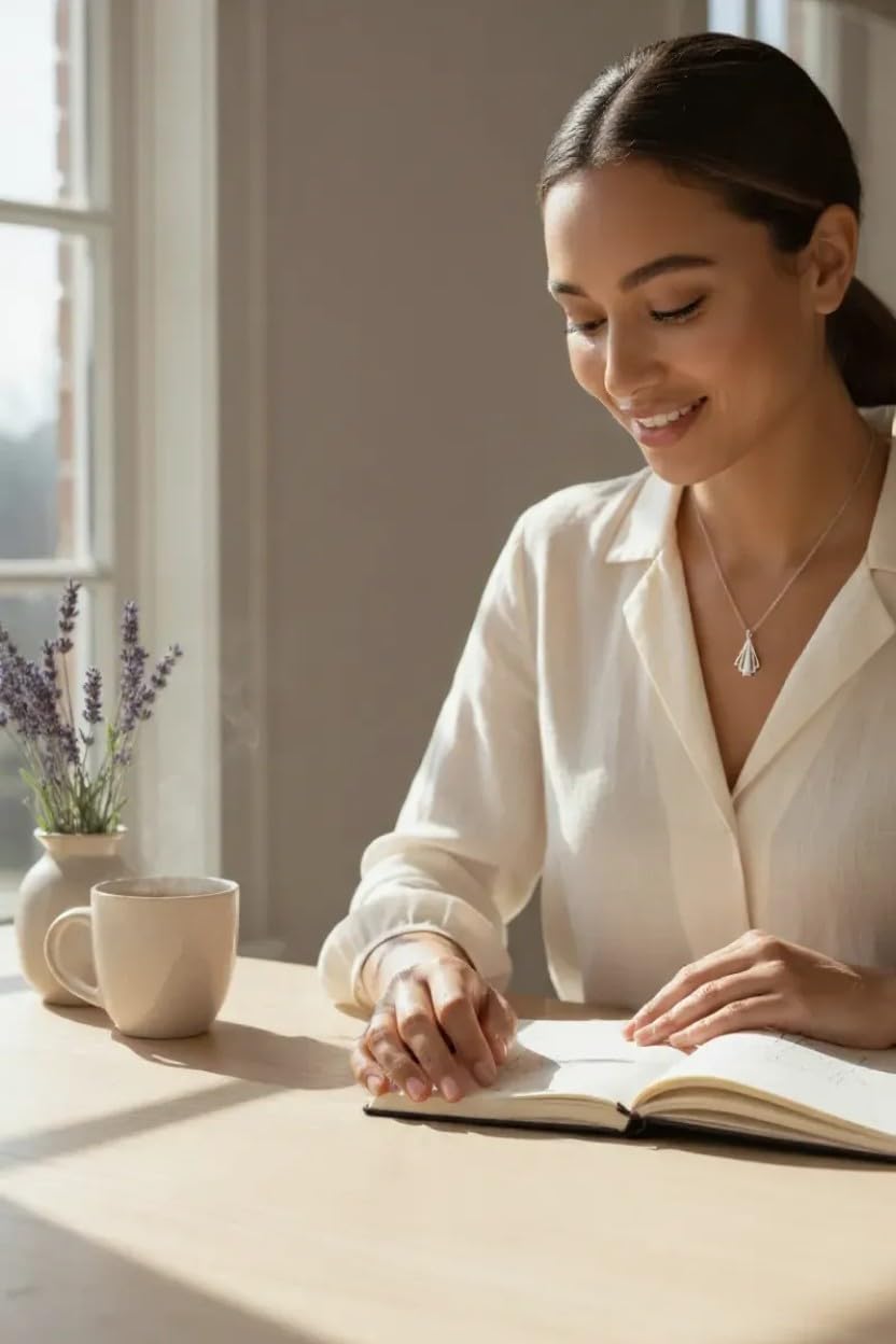 Art Deco Pendant Necklace | Sterling Silver 18" Chain | Classic Finish | Tamar & Talya